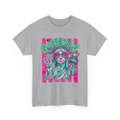 Neon Statue of Liberty 'Guess What? Liberty Butt' Retro Punk T-Shirt