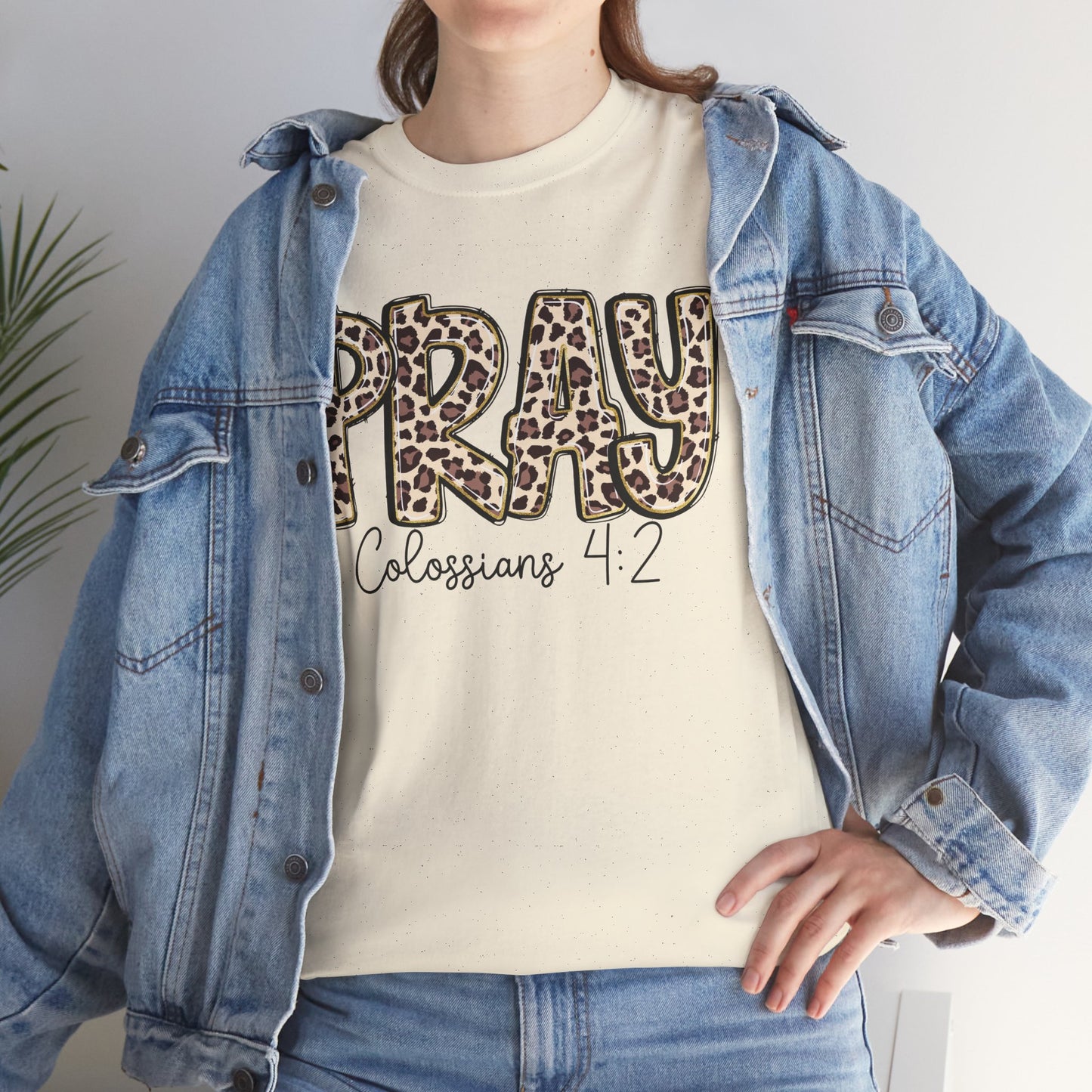 Pray Leopard Tee "Colossians 4:2"