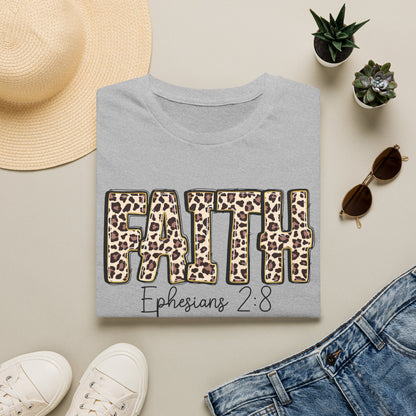 Faith Leopard Scripture "Ephesians 2:8" Christian shirt