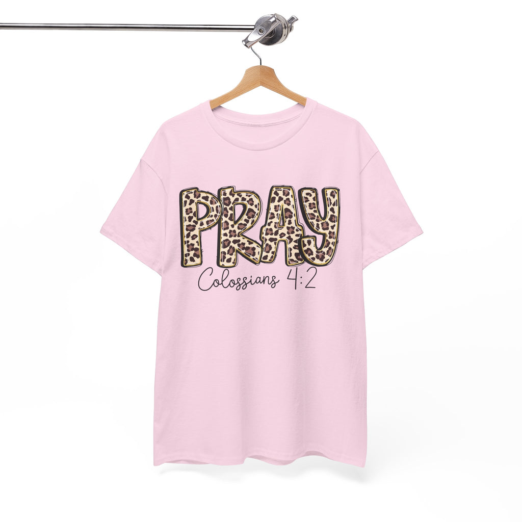Pray Leopard Tee "Colossians 4:2"