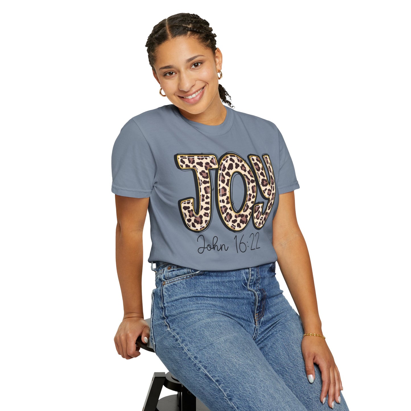 Joy Leopard Print - John 16:22 Christian Tee