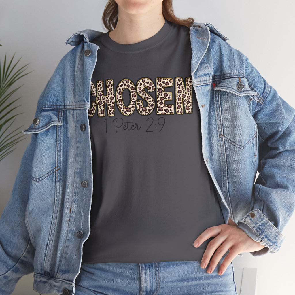 Chosen Leopard Tee “Chosen” 1 Peter 2:9 Faith T-Shirt