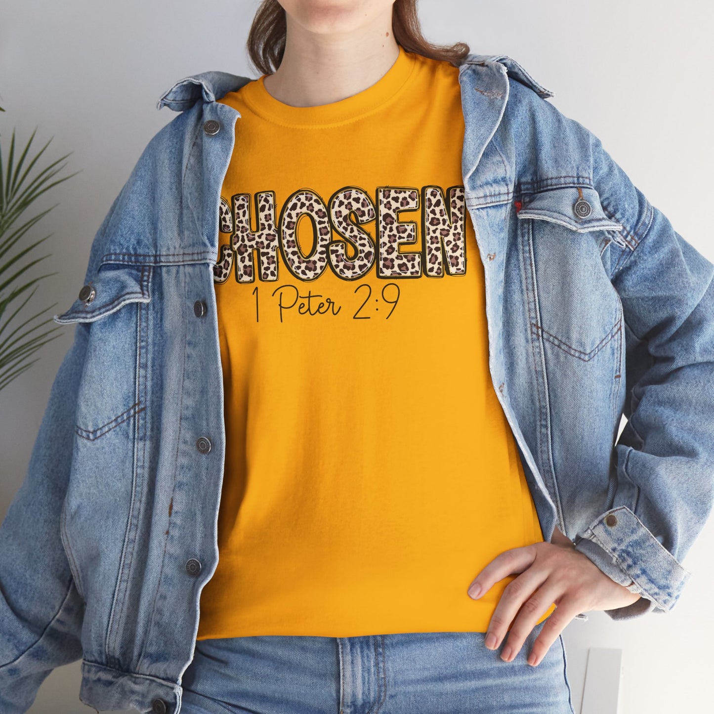 Chosen Leopard Tee “Chosen” 1 Peter 2:9 Faith T-Shirt