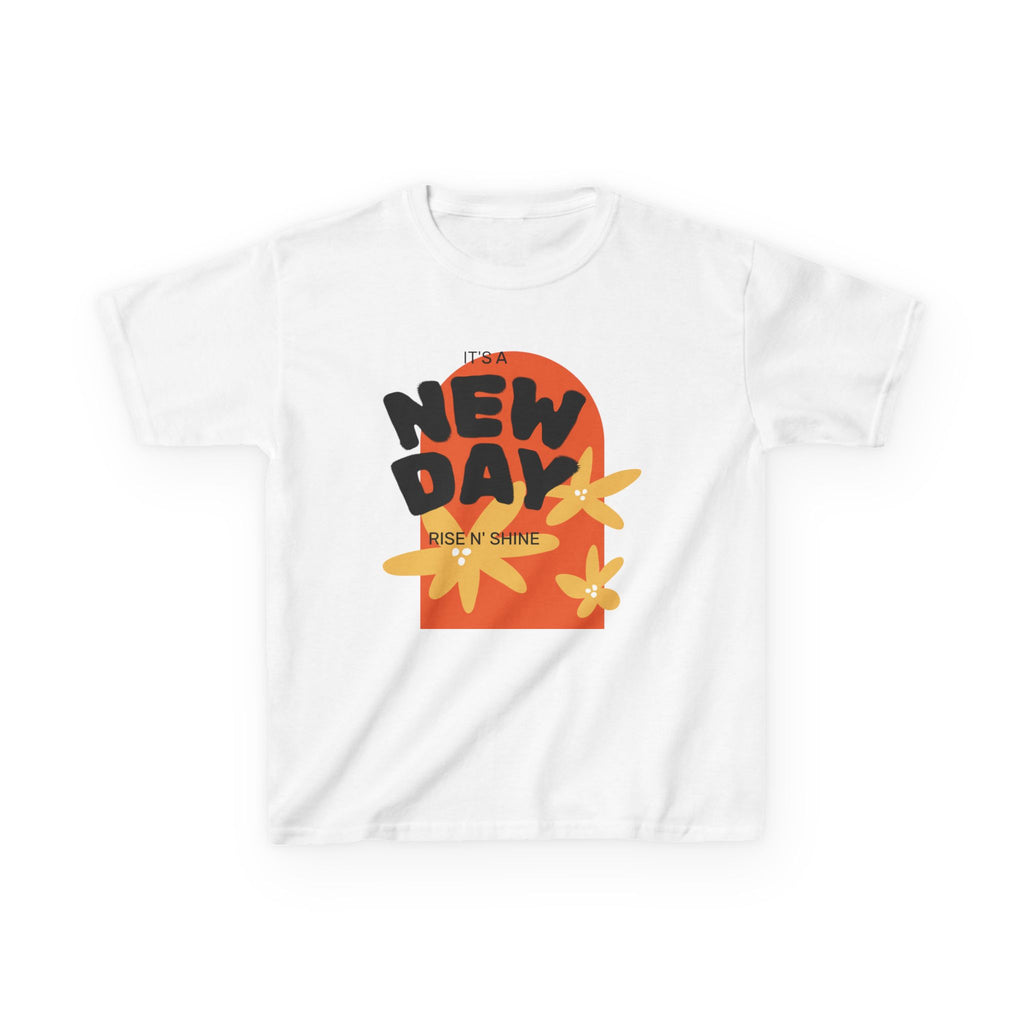 Kids Tee — "New Day" Sunshine Floral Graphic