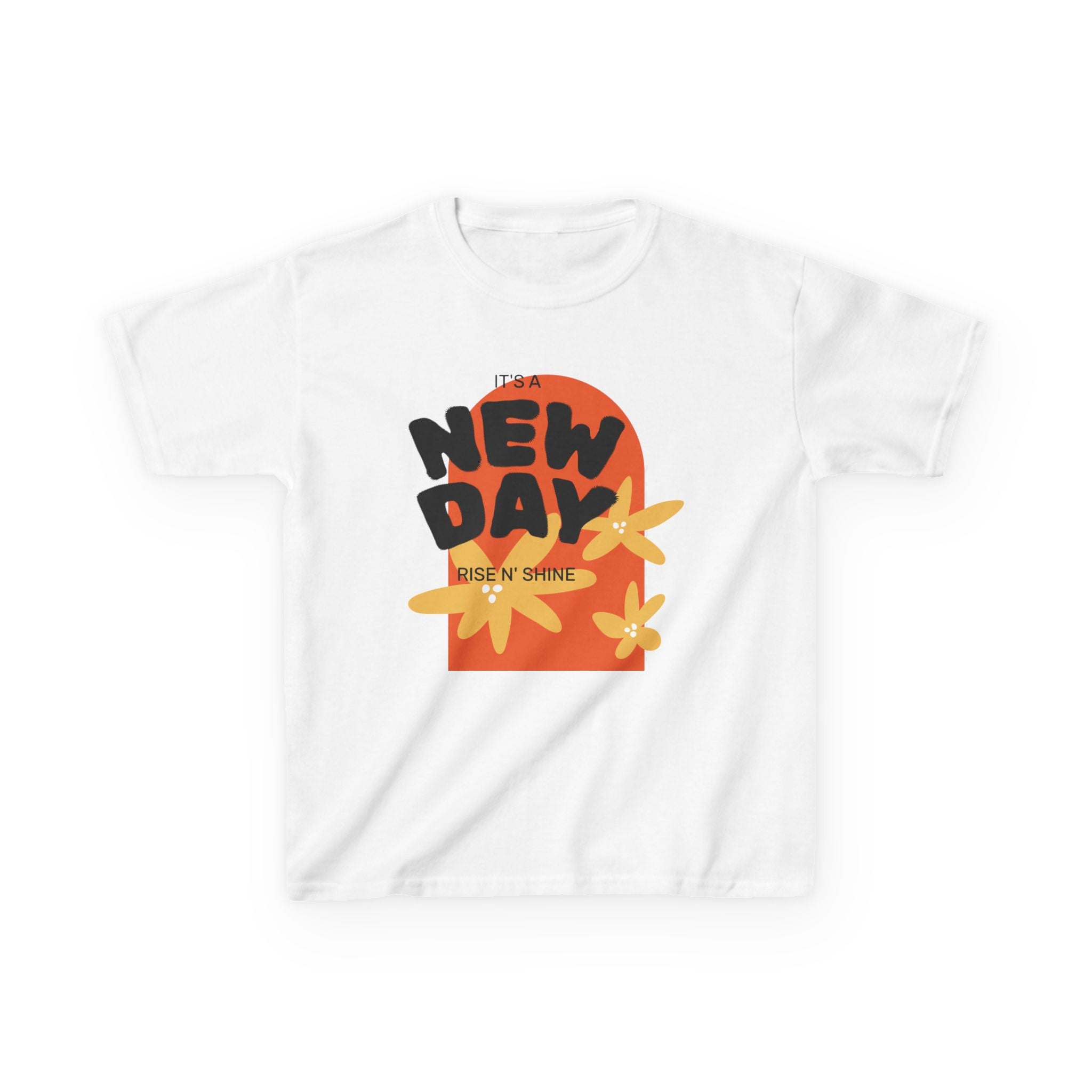 Kids Tee — "New Day" Sunshine Floral Graphic