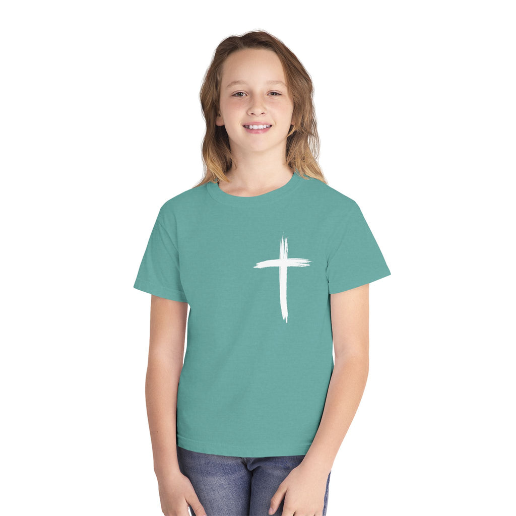Simple White Brushstroke Cross Youth