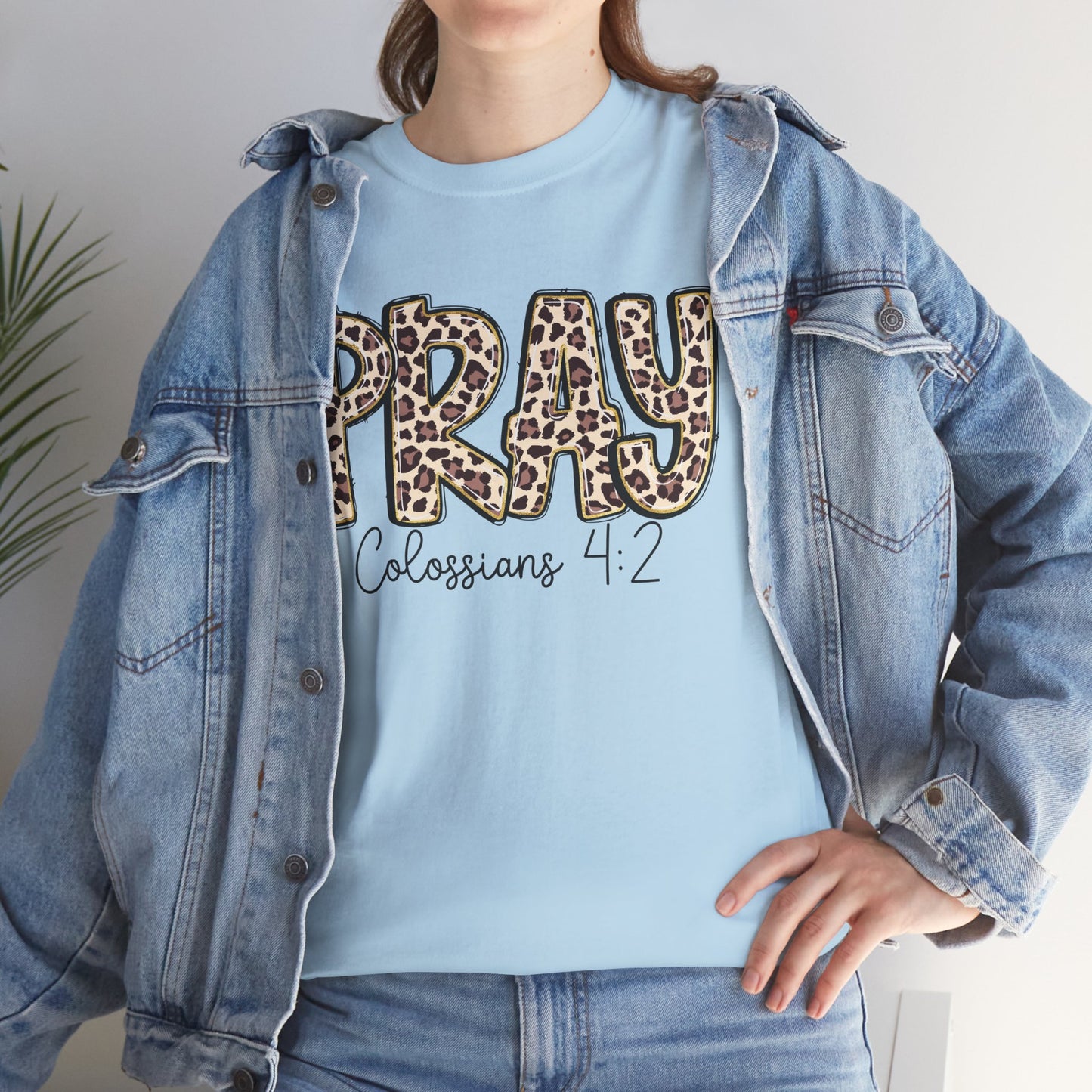 Pray Leopard Tee "Colossians 4:2"