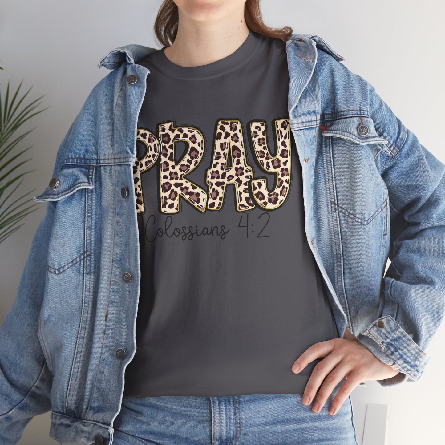 Pray Leopard Tee "Colossians 4:2"