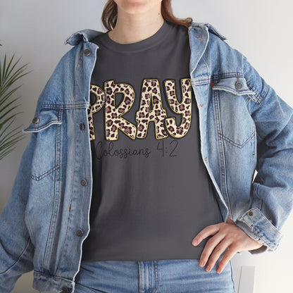 Pray Leopard Tee "Colossians 4:2"