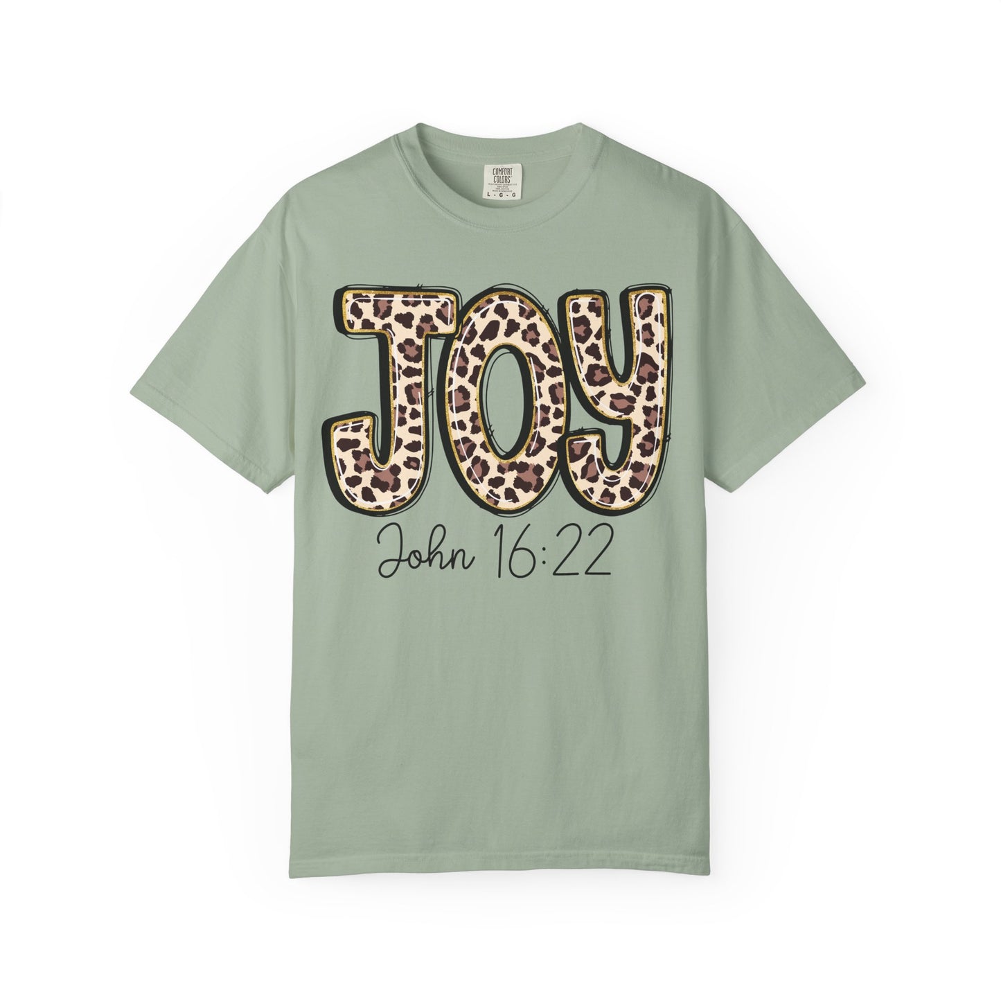 Joy Leopard Print - John 16:22 Christian Tee