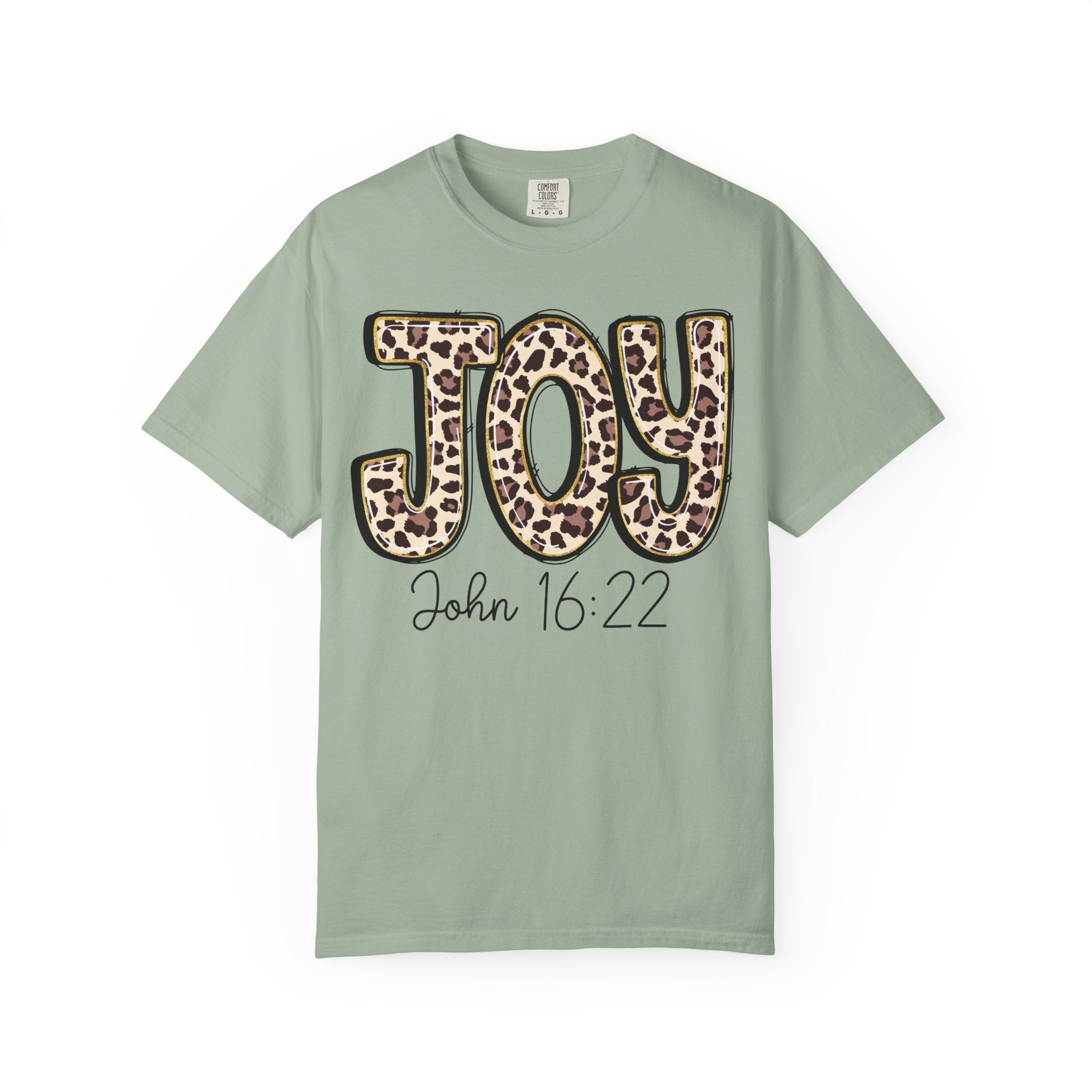 Joy Leopard Print - John 16:22 Christian Tee