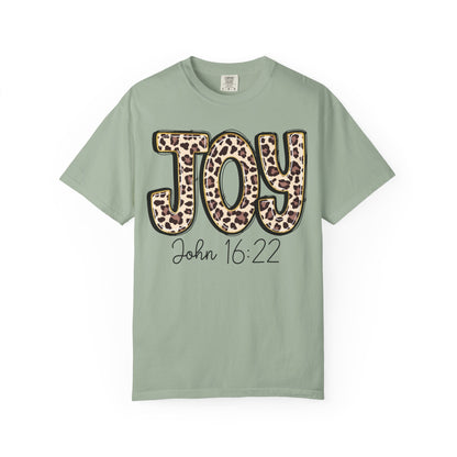 Joy Leopard Print - John 16:22 Christian Tee