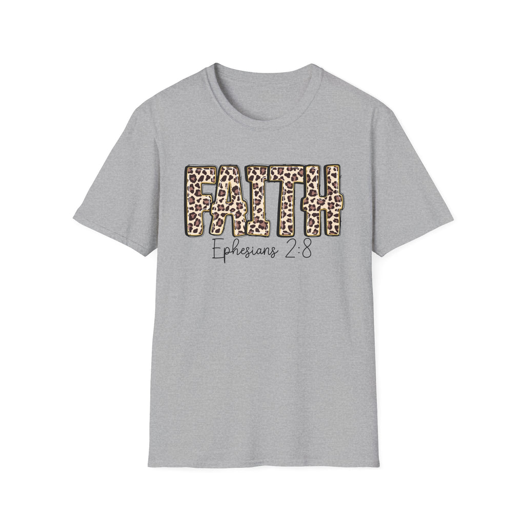 Faith Leopard Scripture "Ephesians 2:8" Christian shirt