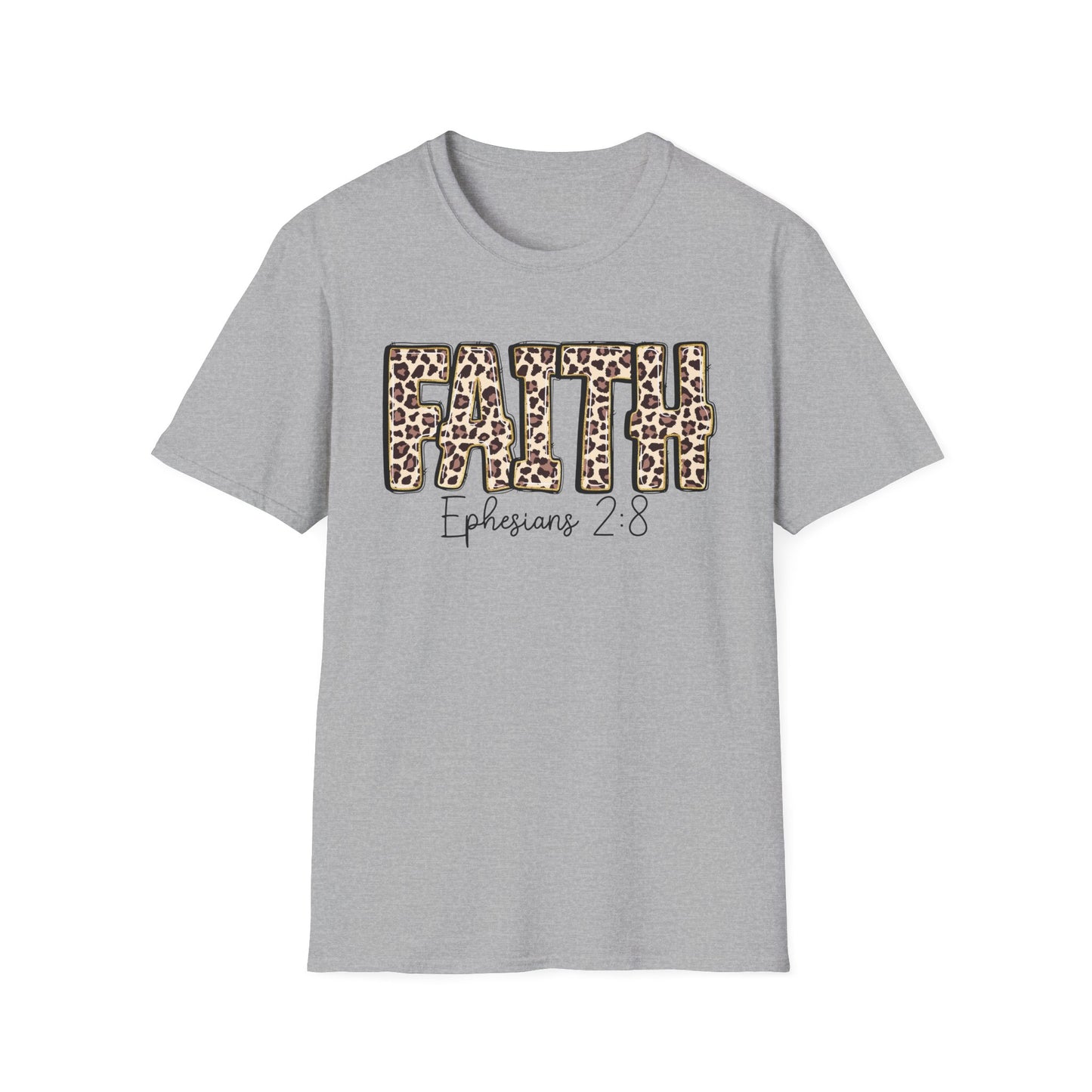 Faith Leopard Scripture "Ephesians 2:8" Christian shirt