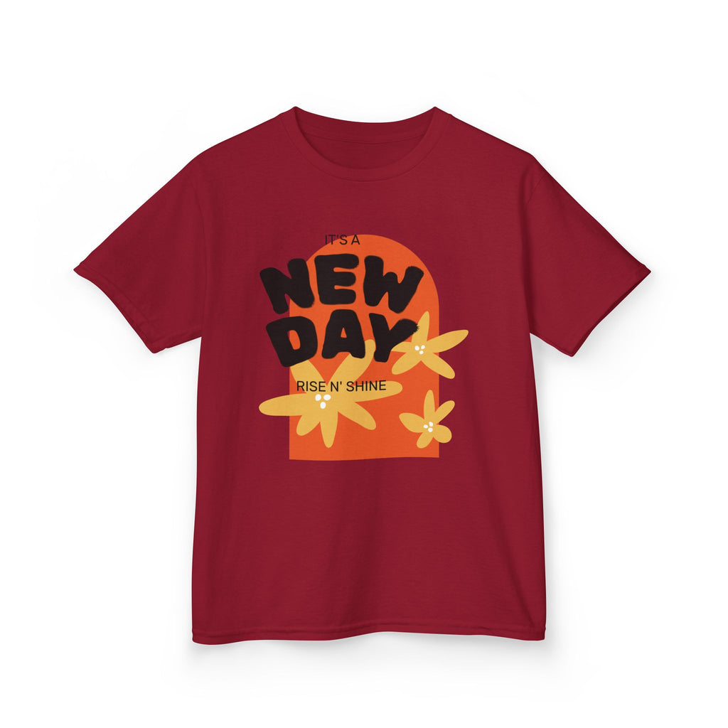 Kids Tee — "New Day" Sunshine Floral Graphic