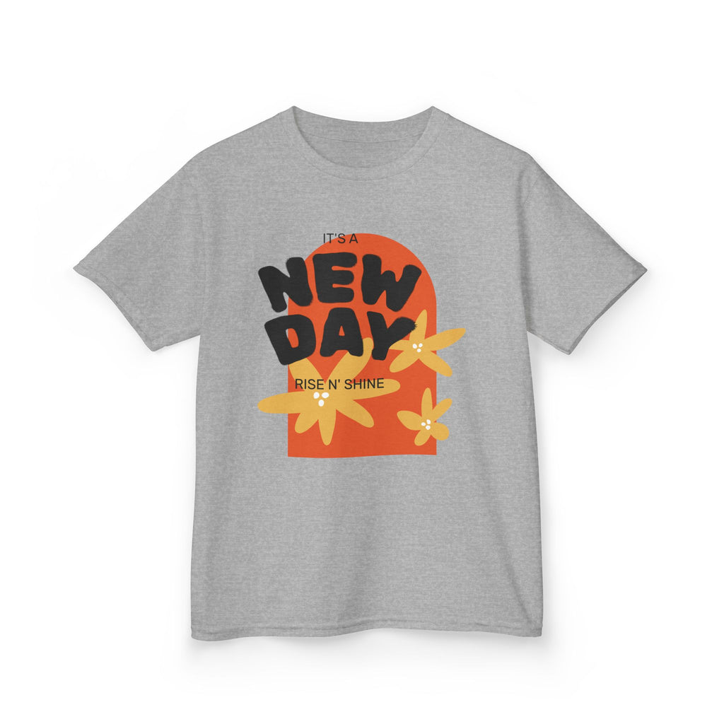 Kids Tee — "New Day" Sunshine Floral Graphic