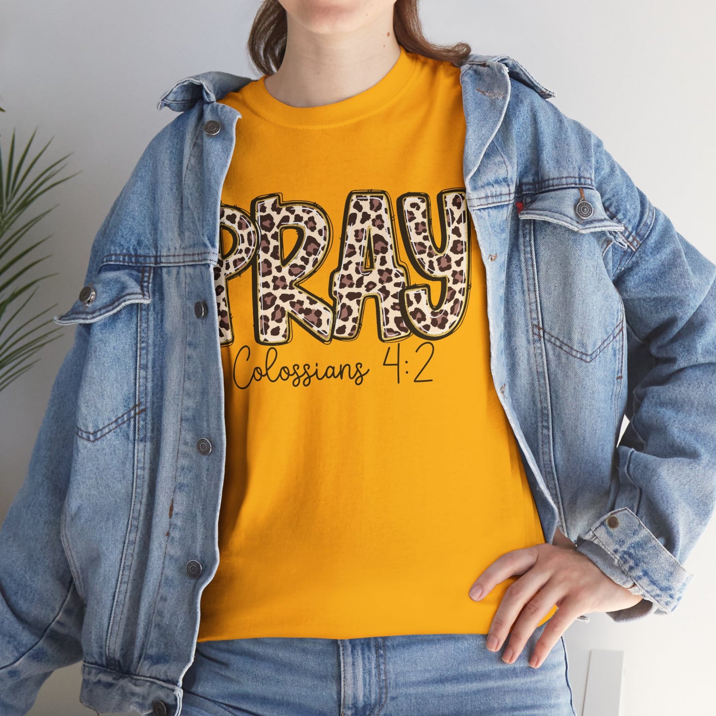 Pray Leopard Tee "Colossians 4:2"