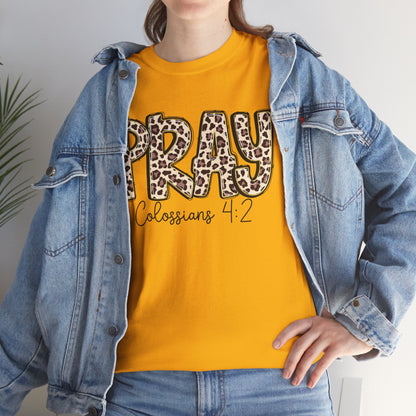 Pray Leopard Tee "Colossians 4:2"