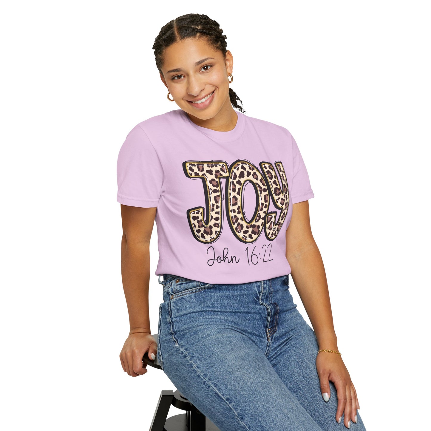 Joy Leopard Print - John 16:22 Christian Tee