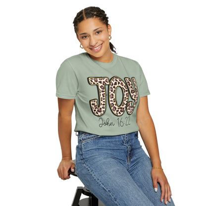 Joy Leopard Print - John 16:22 Christian Tee
