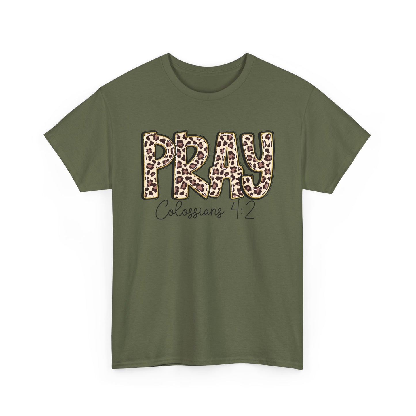 Pray Leopard Tee "Colossians 4:2"
