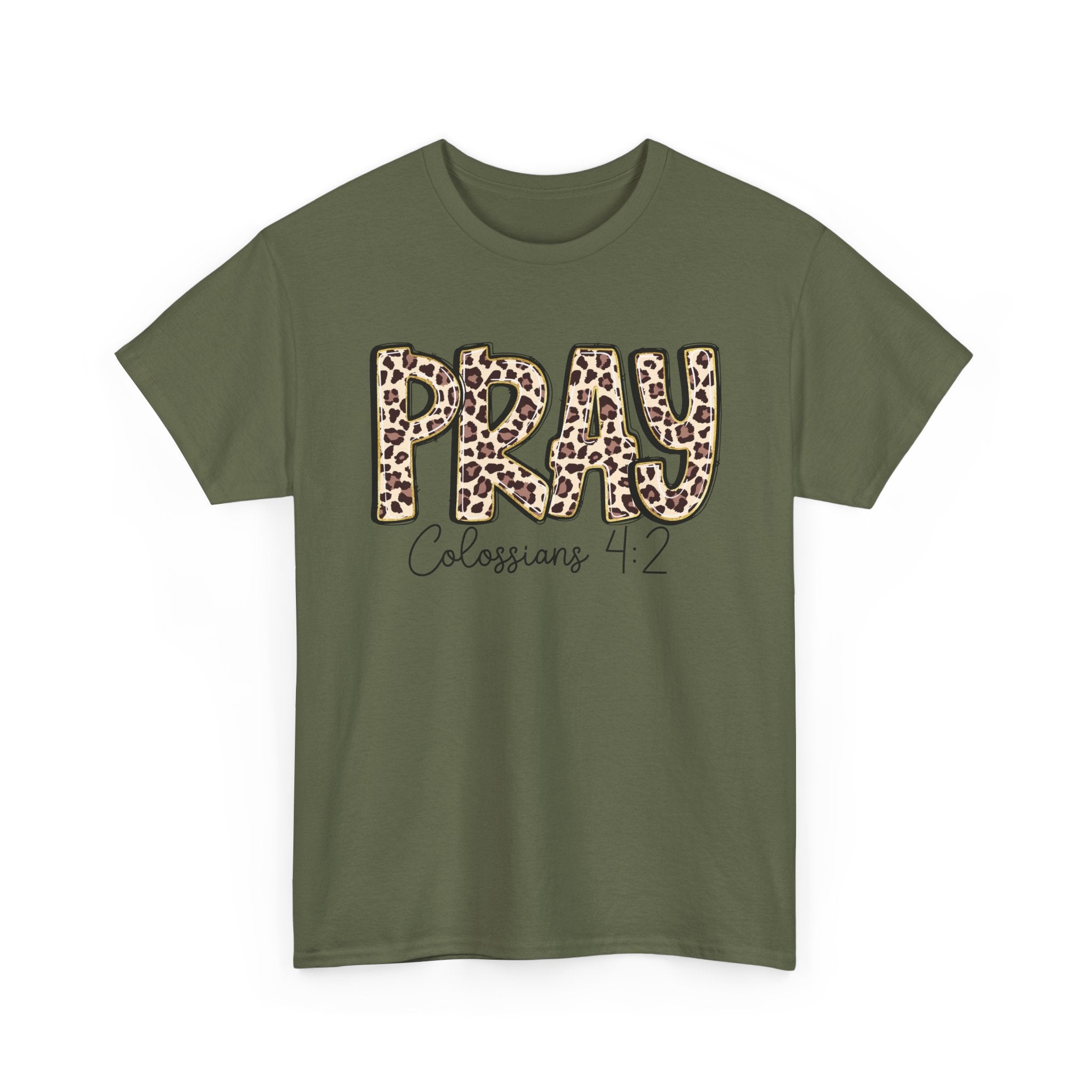 Pray Leopard Tee "Colossians 4:2"