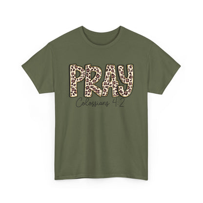 Pray Leopard Tee "Colossians 4:2"