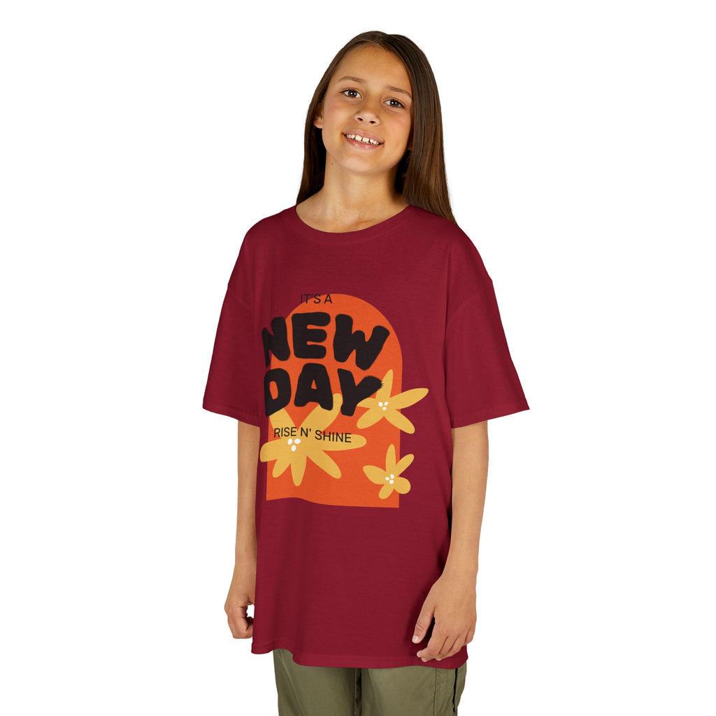 Kids Tee — "New Day" Sunshine Floral Graphic