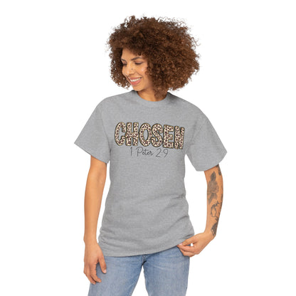Chosen Leopard Tee “Chosen” 1 Peter 2:9 Faith T-Shirt
