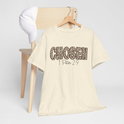 Chosen Leopard Tee “Chosen” 1 Peter 2:9 Faith T-Shirt
