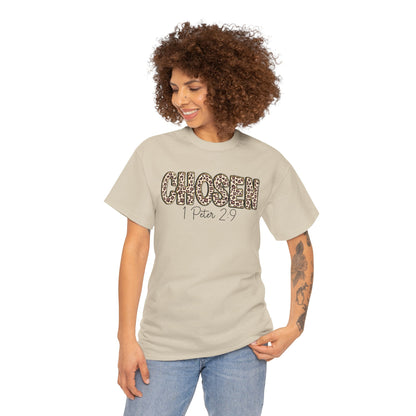 Chosen Leopard Tee “Chosen” 1 Peter 2:9 Faith T-Shirt