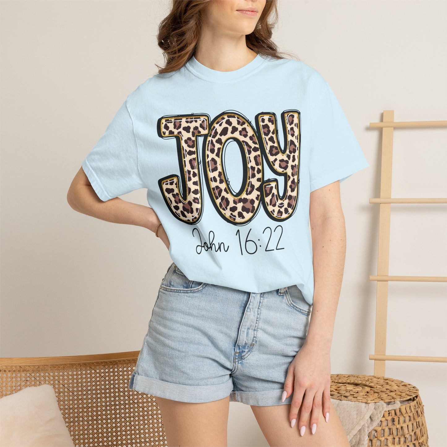 Joy Leopard Print - John 16:22 Christian Tee