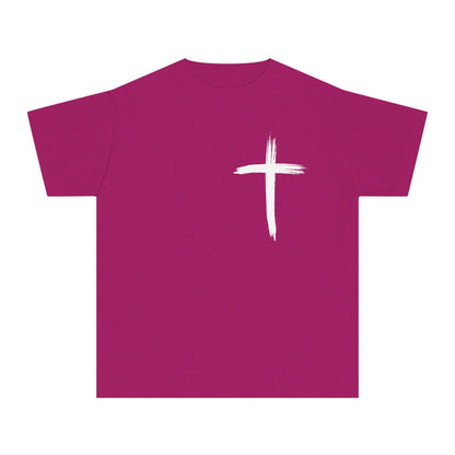 Simple White Brushstroke Cross Youth
