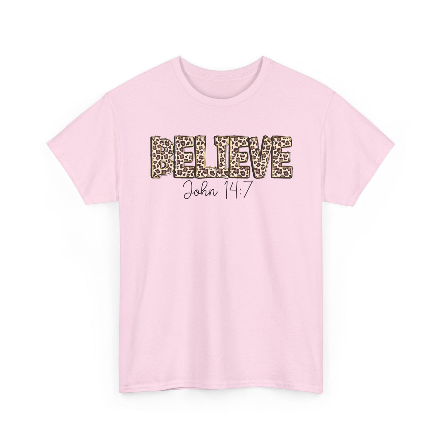 Believe John 14:7 Leopard Print Tee