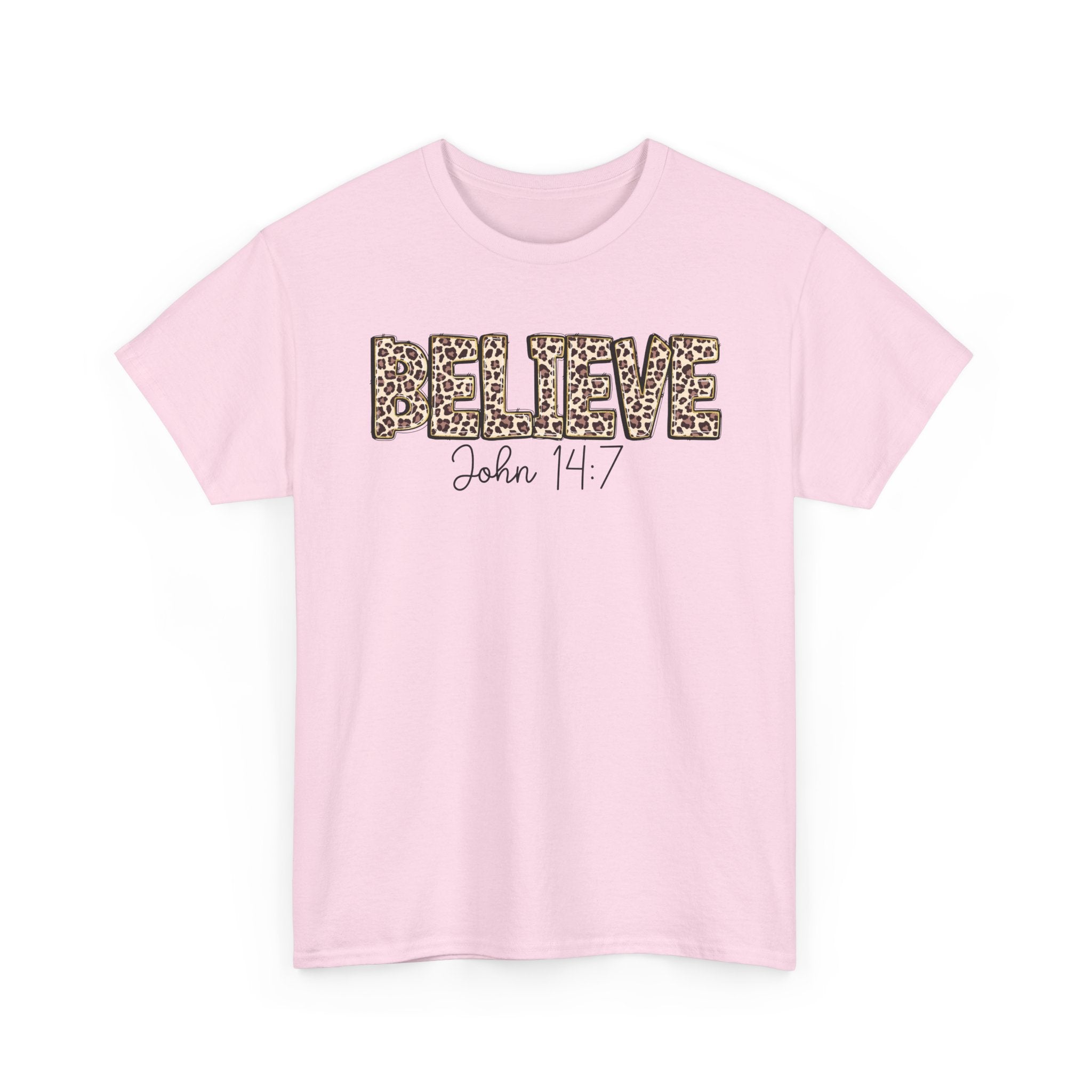 Believe John 14:7 Leopard Print Tee