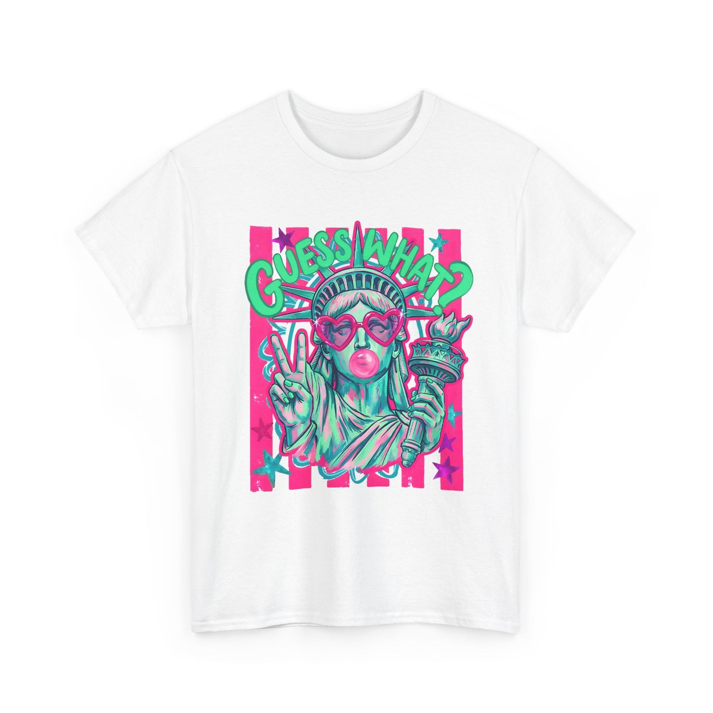 Neon Statue of Liberty 'Guess What? Liberty Butt' Retro Punk T-Shirt