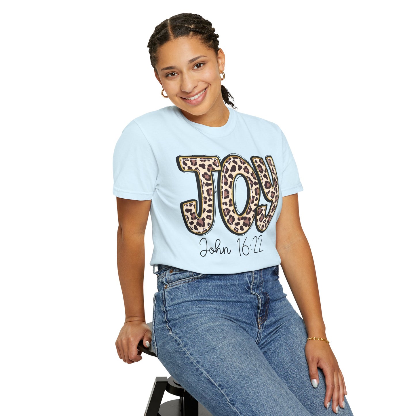 Joy Leopard Print - John 16:22 Christian Tee
