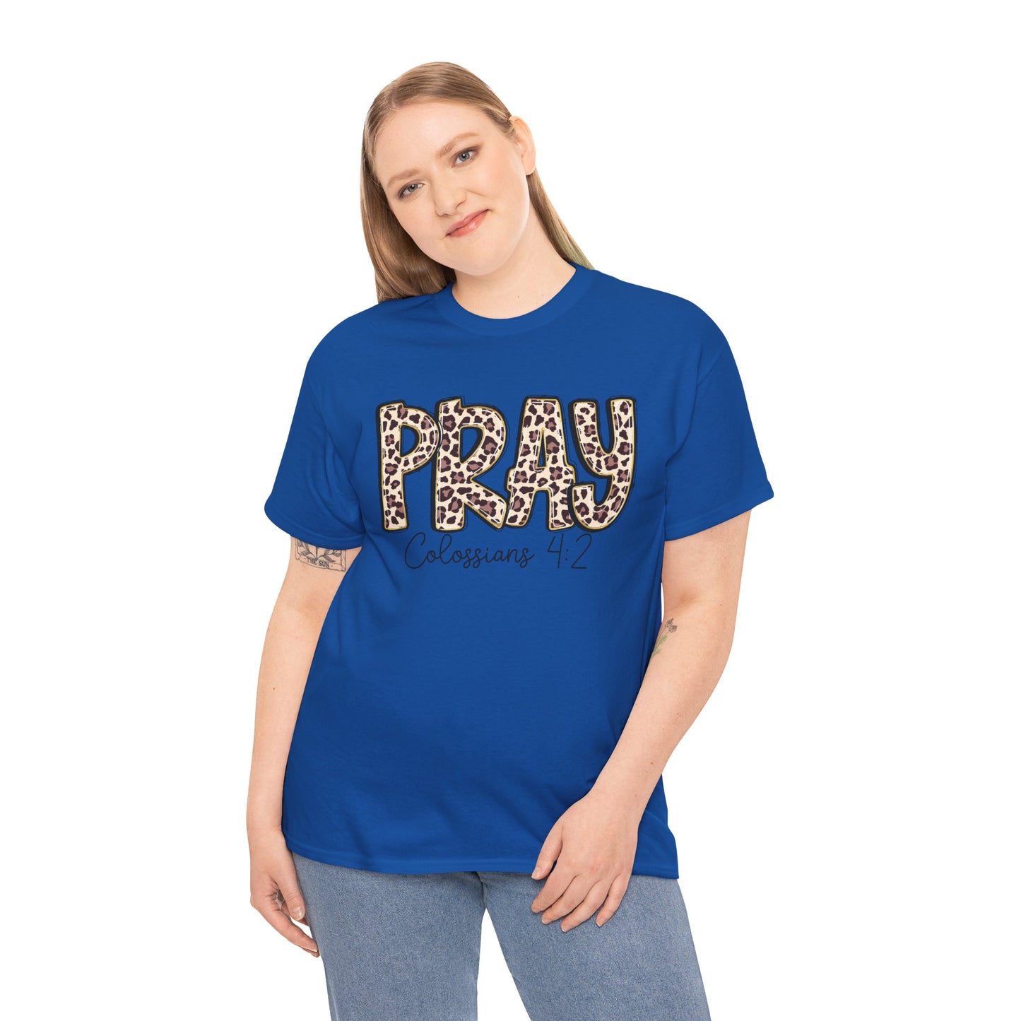 Pray Leopard Tee "Colossians 4:2"
