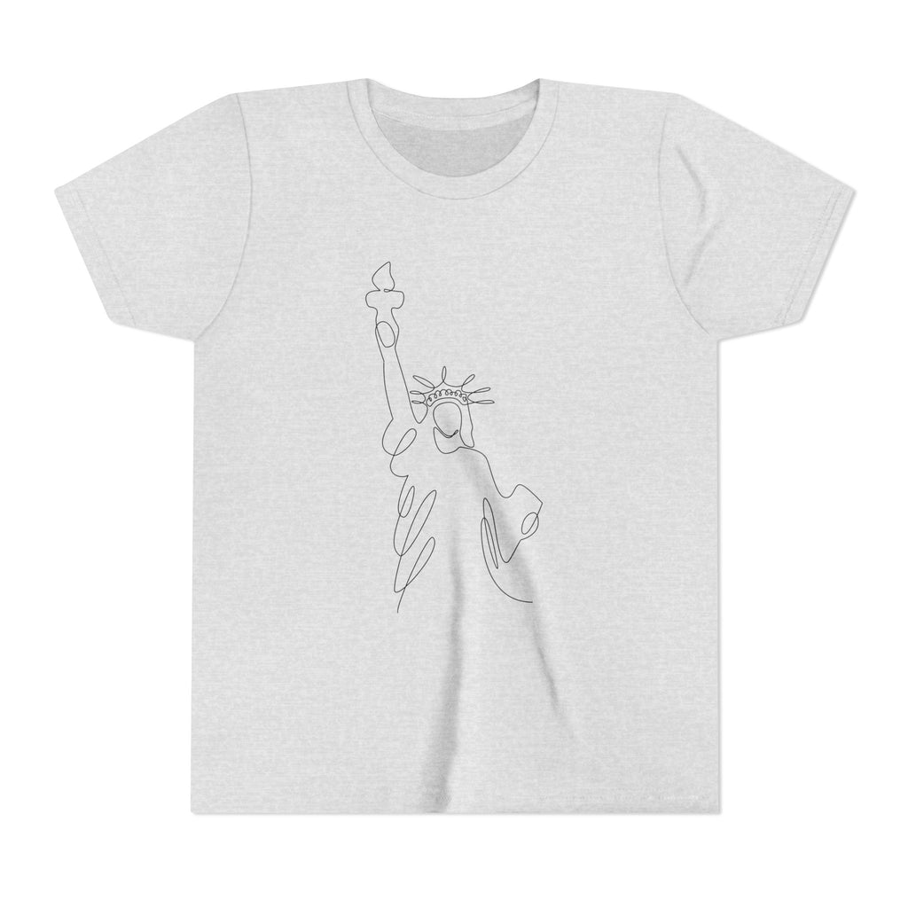 Youth Tee  Minimal Line Statue of Liberty