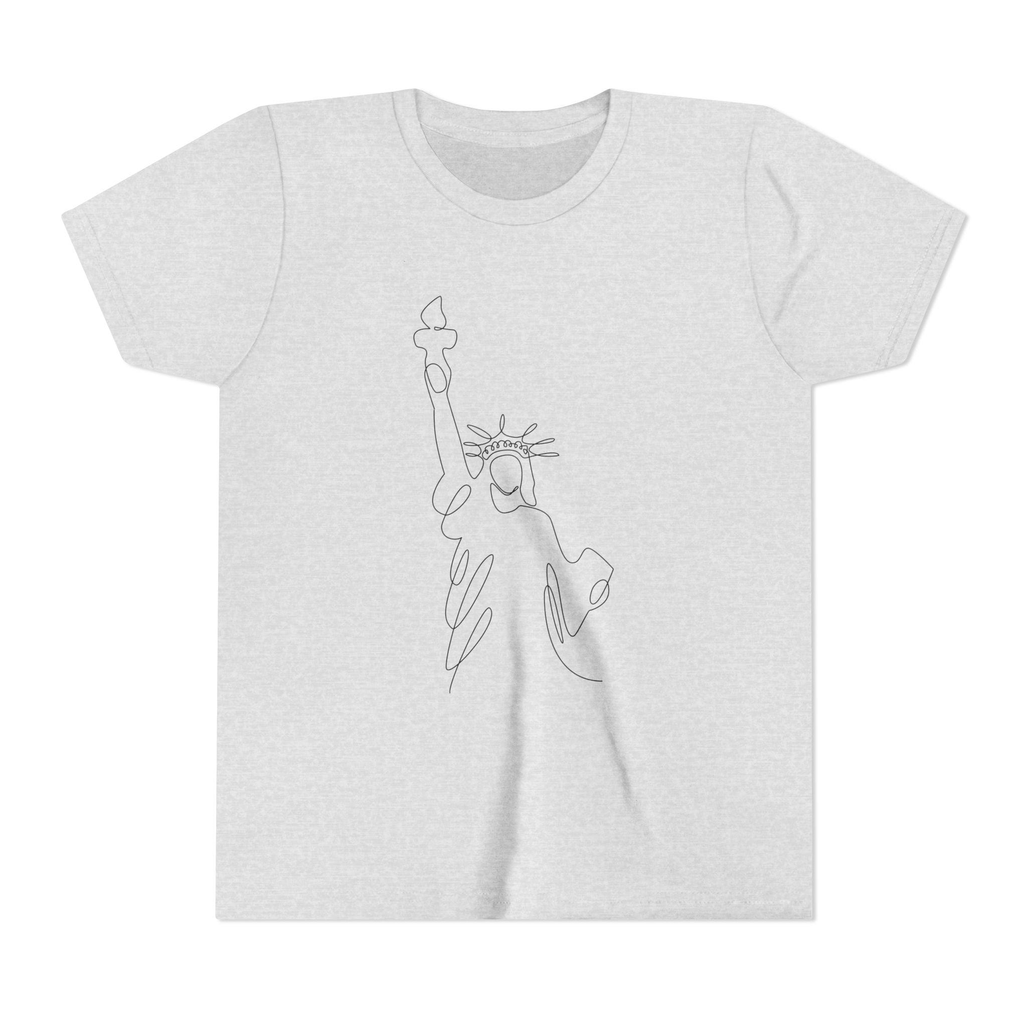 Youth Tee  Minimal Line Statue of Liberty