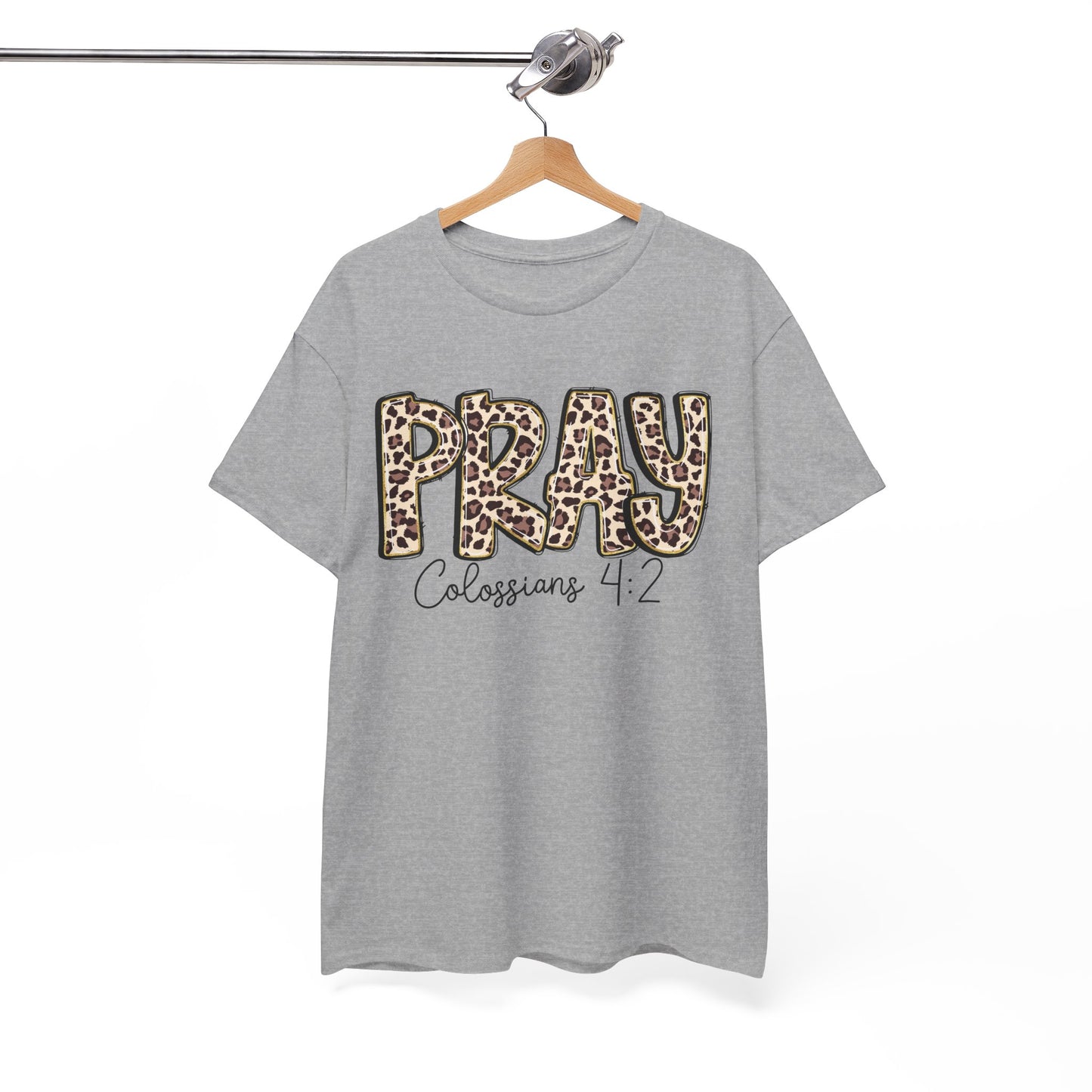 Pray Leopard Tee "Colossians 4:2"