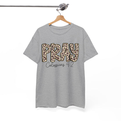 Pray Leopard Tee "Colossians 4:2"