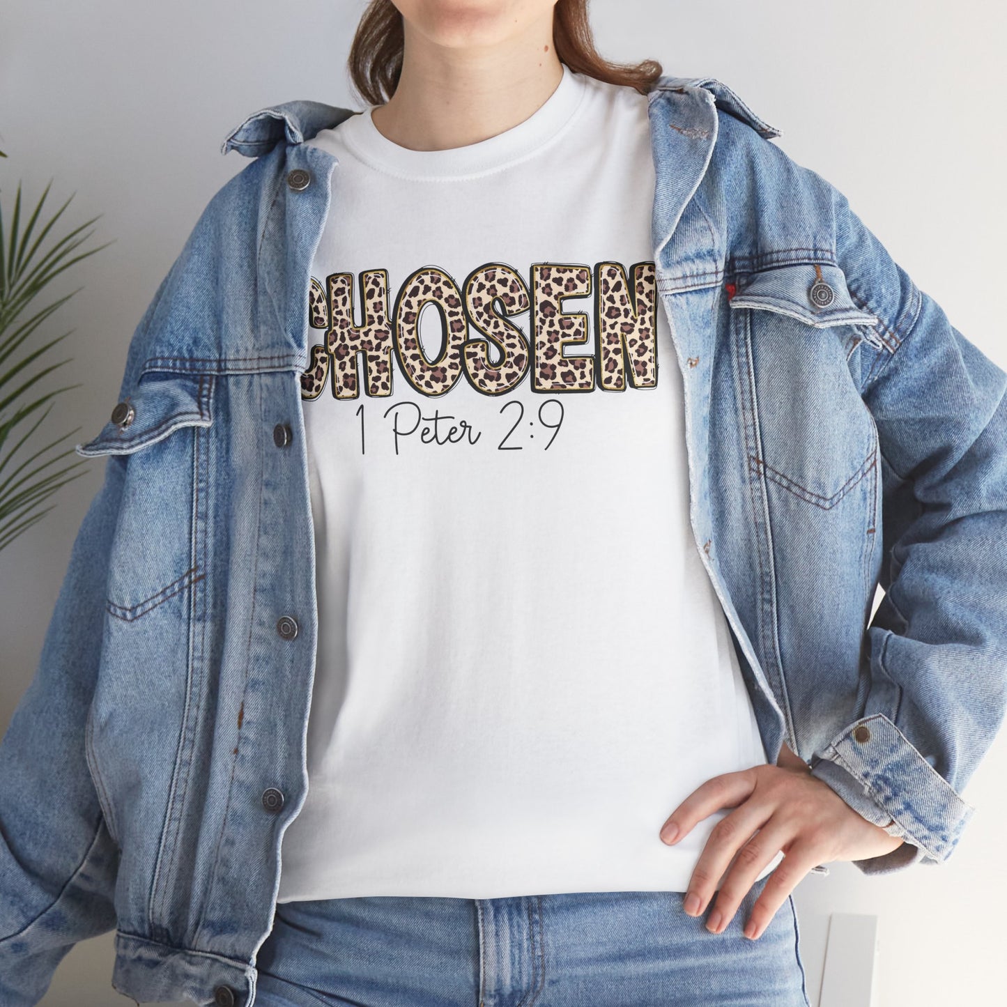 Chosen Leopard Tee “Chosen” 1 Peter 2:9 Faith T-Shirt