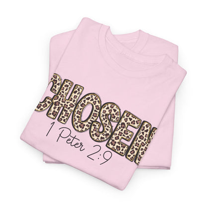 Chosen Leopard Tee “Chosen” 1 Peter 2:9 Faith T-Shirt