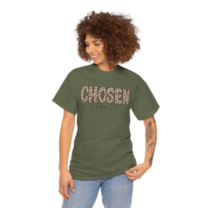Chosen Leopard Tee “Chosen” 1 Peter 2:9 Faith T-Shirt