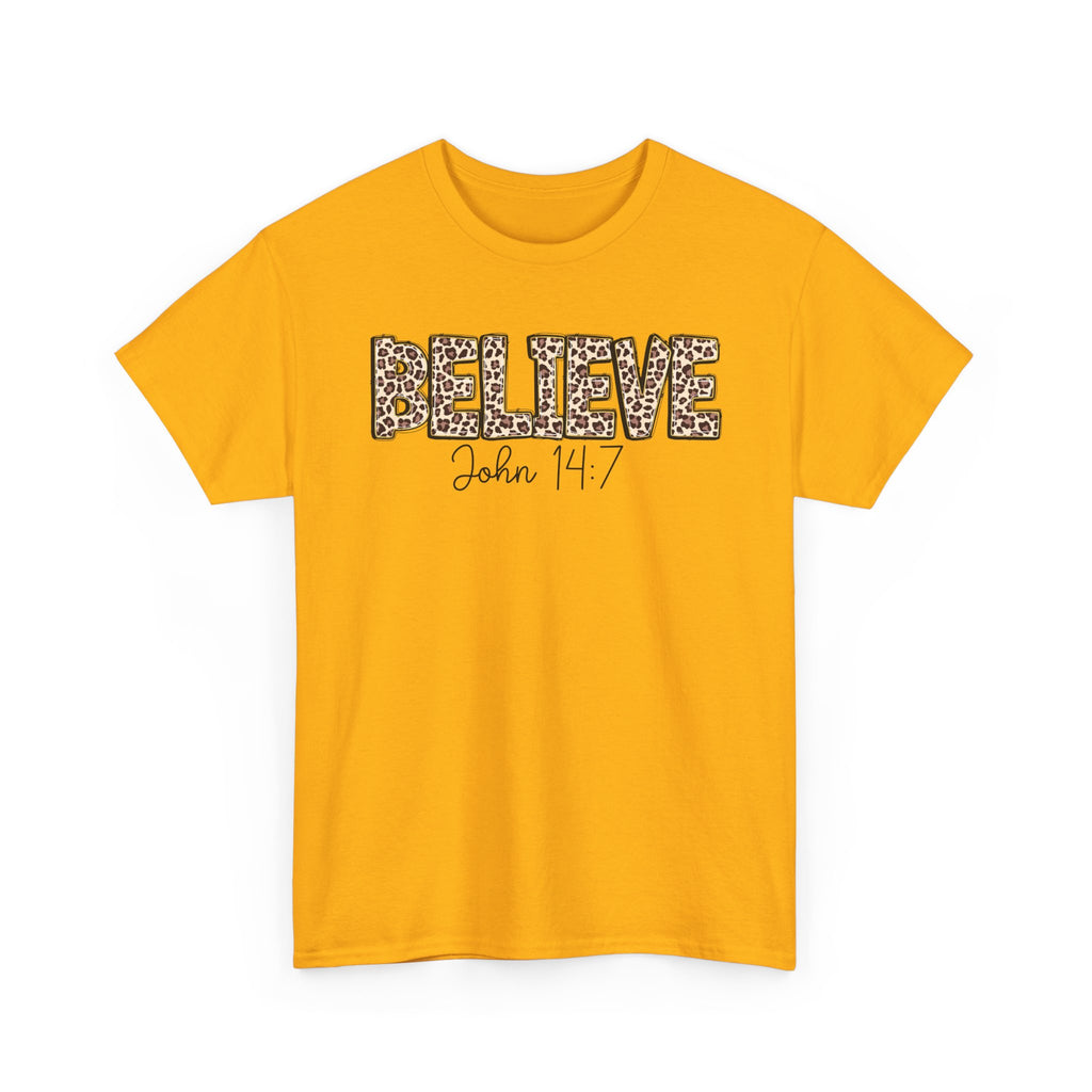 Believe John 14:7 Leopard Print Tee