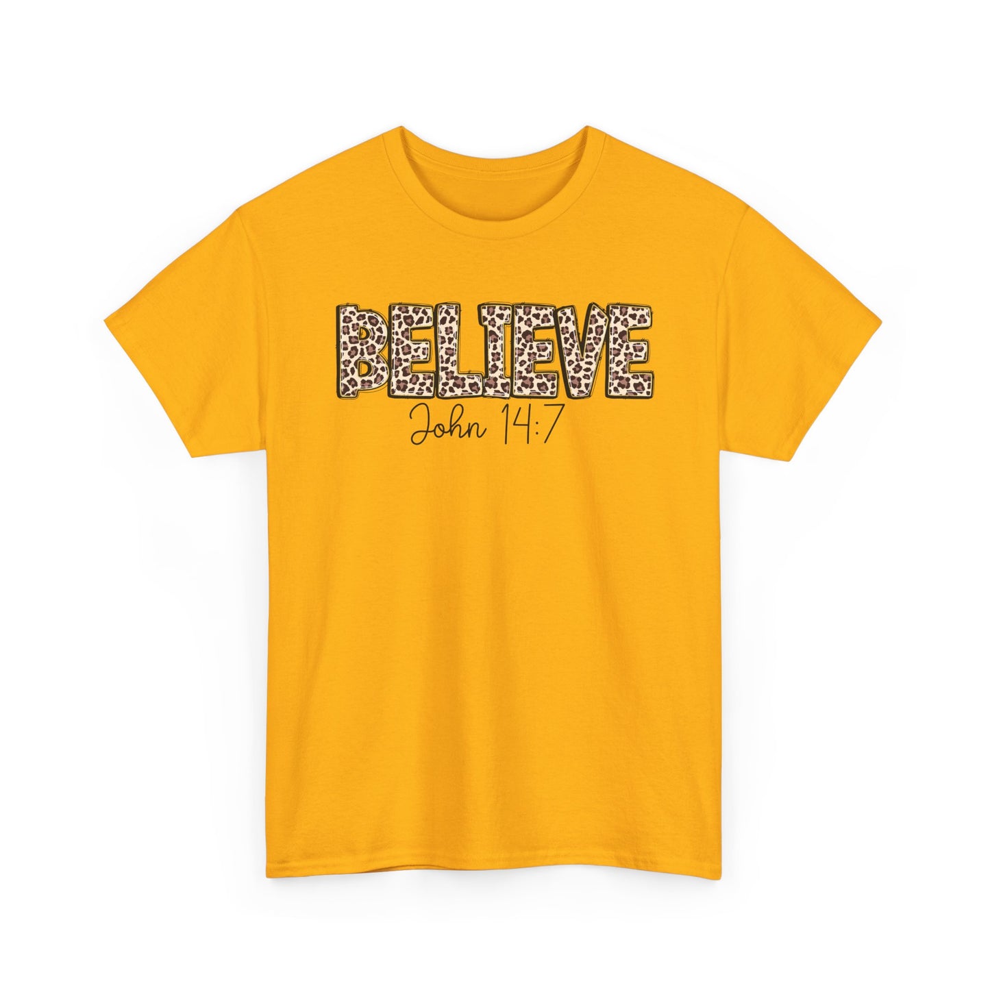 Believe John 14:7 Leopard Print Tee