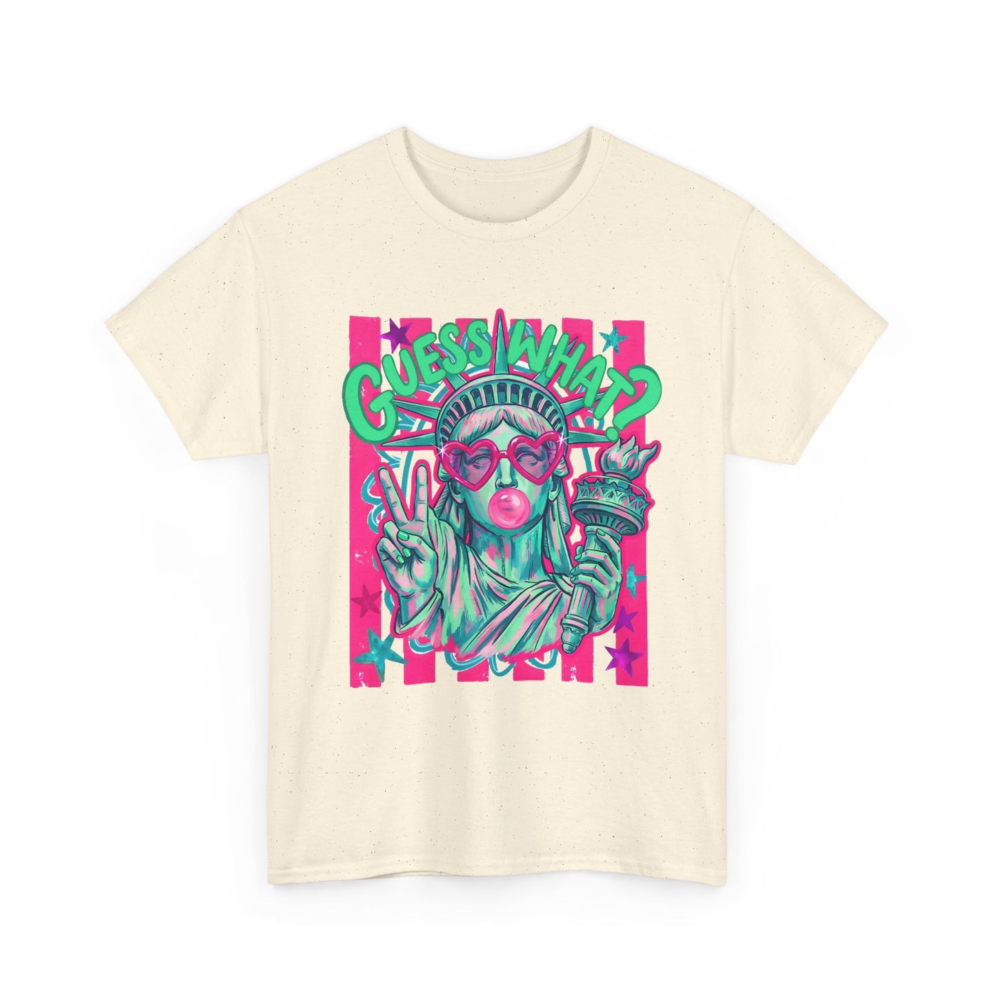 Neon Statue of Liberty 'Guess What? Liberty Butt' Retro Punk T-Shirt