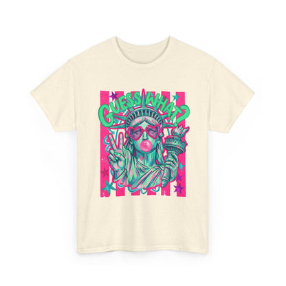 Neon Statue of Liberty 'Guess What? Liberty Butt' Retro Punk T-Shirt