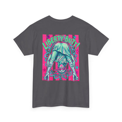 Neon Statue of Liberty 'Guess What? Liberty Butt' Retro Punk T-Shirt